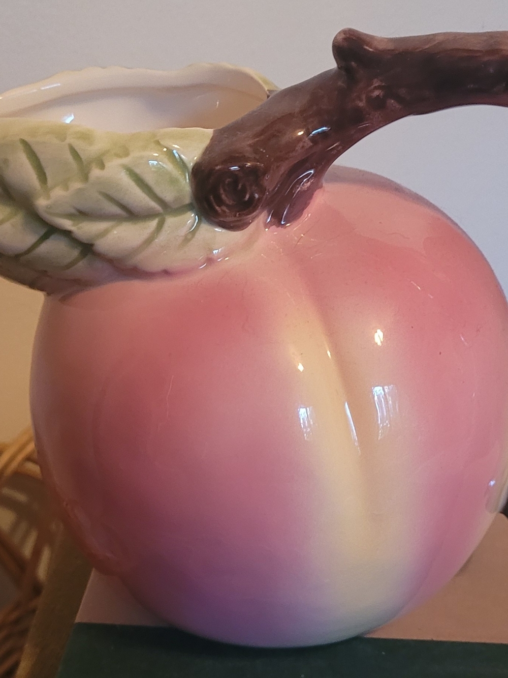 Vintage Ceramic  Peach Pitcher.